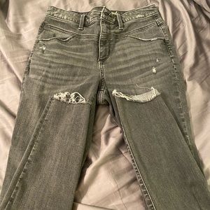 Grey distressed jeans